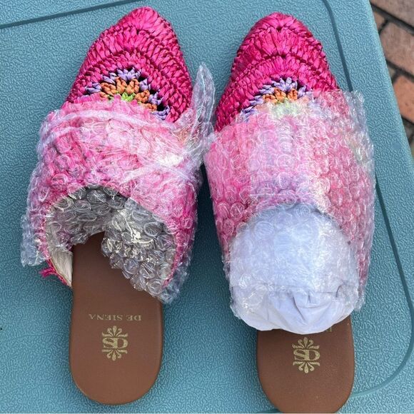 Anthropologie De Siena Mouna Raffia Flats NIB - Picture 5 of 7